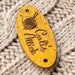 Personalized leather labels for knitted and crocheted items, custom clothing labels, leather labels, cork leather tags, vegan labels, 25 pc