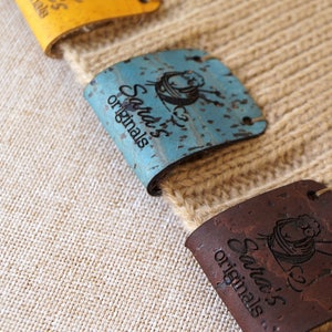 Center Fold Labels, Labels for Crochet, Vegan Cork Leather Labels ...