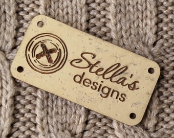 Labels for handmade items, cork leather labels, leather tags for handmade items, cork labels, clothing labels,  tags for handmade items 25pc
