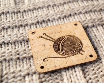 Custom labels, cork leather labels, personalized labels, clothing labels, custom clothing labels, vegan leather labels, knitting labels