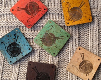 Vegan leather labels, eco friendly clothing labels, custom leather labels, cork leather labels, branding logo tags, set of 25 pc