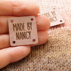 Product tags, labels for handmade items, custom clothing labels, leather tags, knitting labels, crochet labels, set of 25 pc