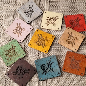Vegan labels, product tags, custom clothing labels, cork leather labels, product labels, labels for baby items, knitting labels, set of 25