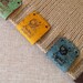 Fold over labels, leather labels, custom clothing labels, center fold labels, vegan cork leather labels, knitting labels, set of 25 pc
