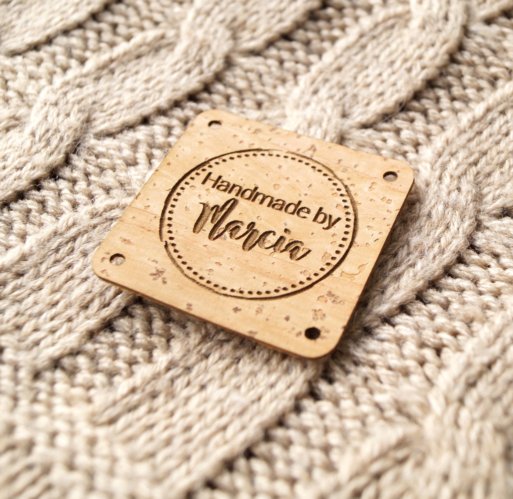 labels for knitting, labels for crochet, leather labels for