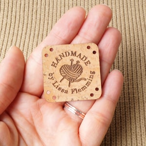 Cork labels, labels for handmade items, personalized leather labels, custom clothing labels, vegan eco friendly sustainable source, 25 pc