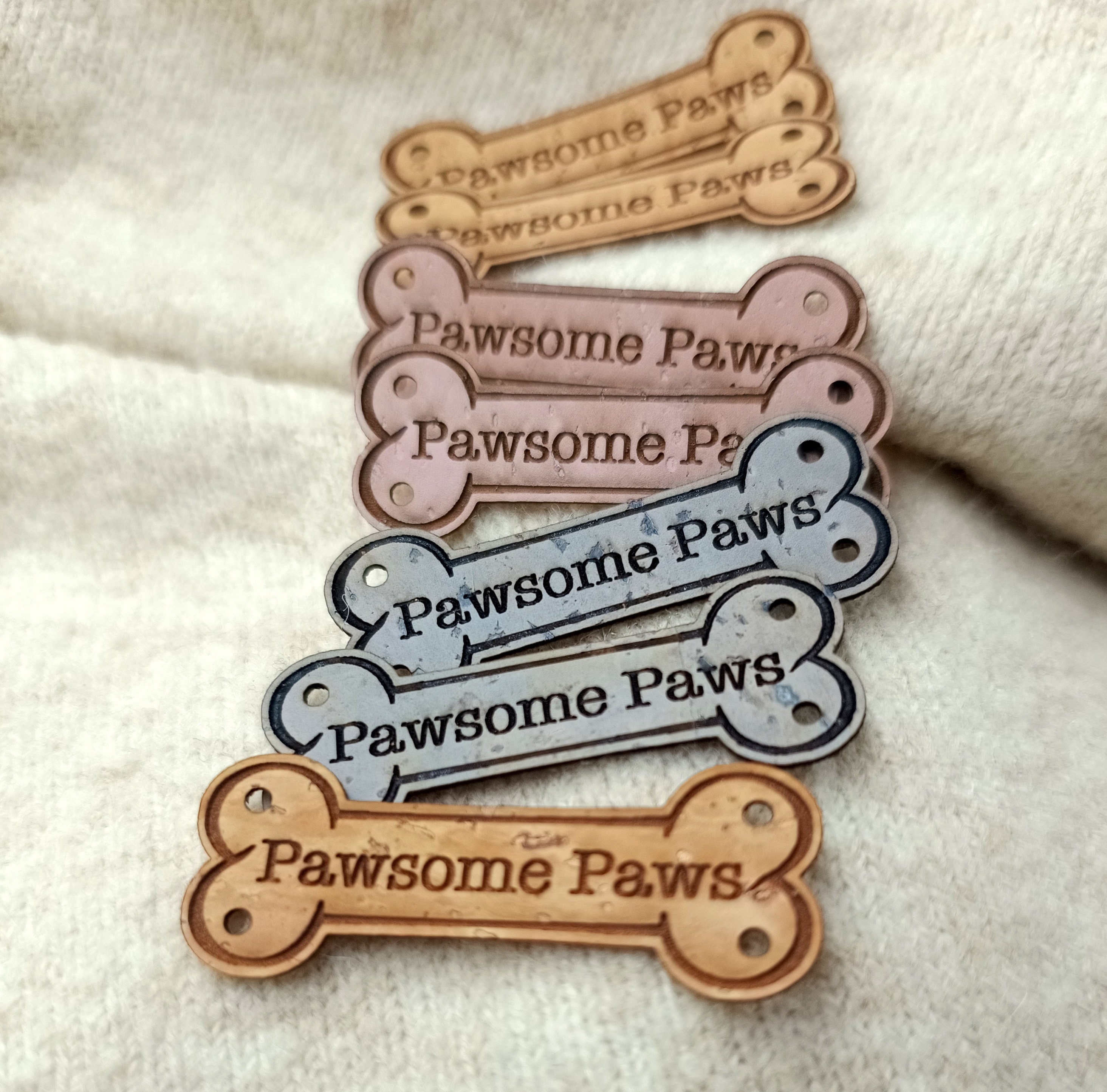 Bone Shaped Cork Leather Labels, Personalized Product Labels, Tags for ...