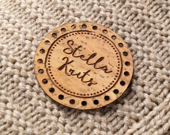 Knitting labels, vegan cork leather labels, custom clothing labels, leather tags, knitting labels, crochet labels, set of 25 pc