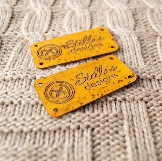 Custom Sewing Labels. Beautiful Personalised Vegan Knitting Labels, Product  Tags, Alcantara Leather. 