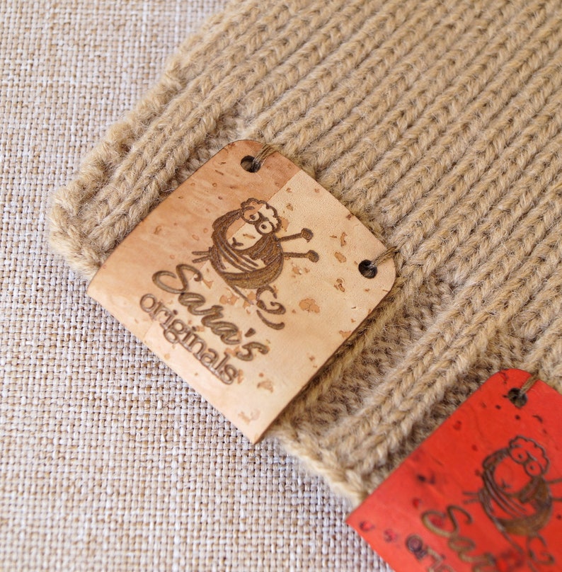 Center Fold Labels Labels for Crochet Vegan Cork Leather | Etsy