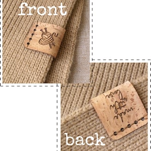 Labels for handmade items, folding labels, vegan product tags, knitting labels, product labels, custom clothing labels for baby items, 25 pc image 2