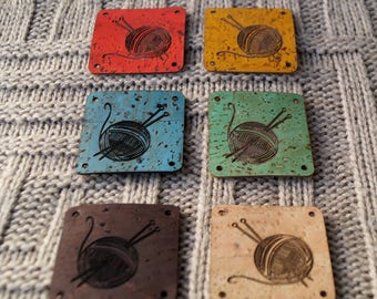 Custom clothing labels, vegan cork leather labels, eco friendly knitting labels, branding logo labels, labels for handmade products, 25 pc