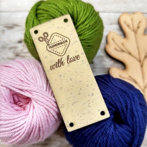 Tags for handmade items, cork leather labels, vegan product tags, custom clothing labels, knitting tags, crochet labels, sewing labels, 25pc