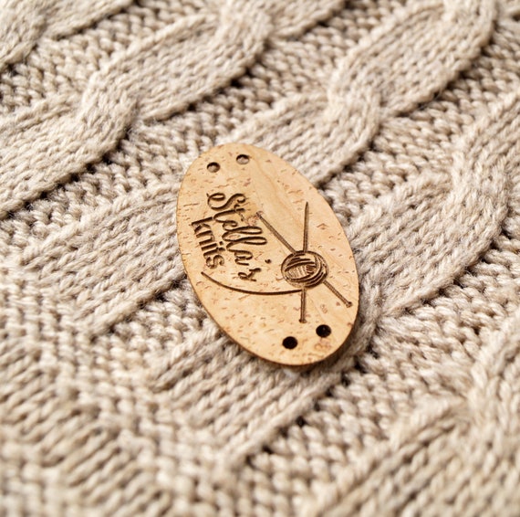 25 pc custom clothing labels made from vegan eco friendly sustainable cork leather personalized leather labels Round cork leather labels