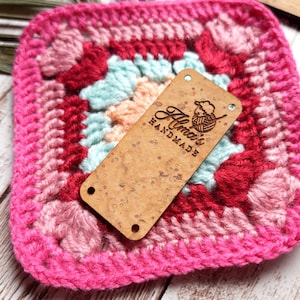 Cork leather labels, vegan leather tags for handmade items, knitting labels, crochet tags, personalized clothing labels, cork tags, 25 pc