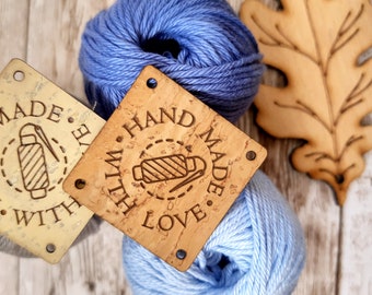 Clothing labels, knitting labels, vegan cork leather labels, leather labels, custom logo labels, crochet labels, leather tags, set of 25 pc