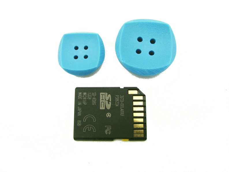Vintage blue buttons in squared shape 22 mm and 28 mm 20 mm