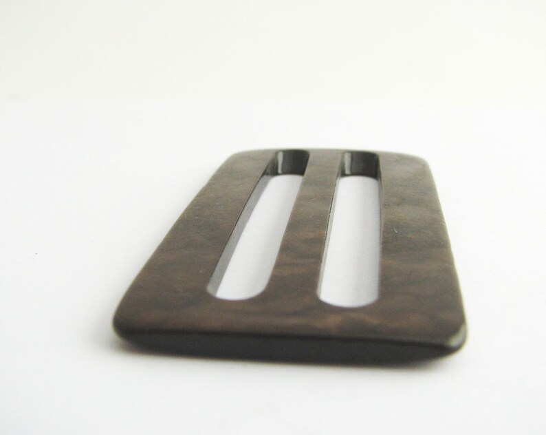 tall belt buckle for 42 mm 1 158 belts Vintage casein buckle in brown colour
