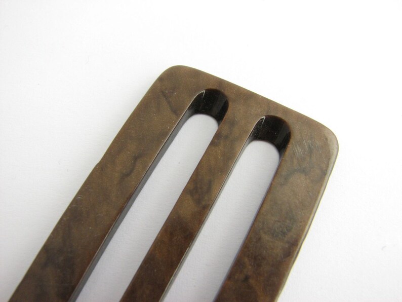 tall belt buckle for 42 mm 1 158 belts Vintage casein buckle in brown colour