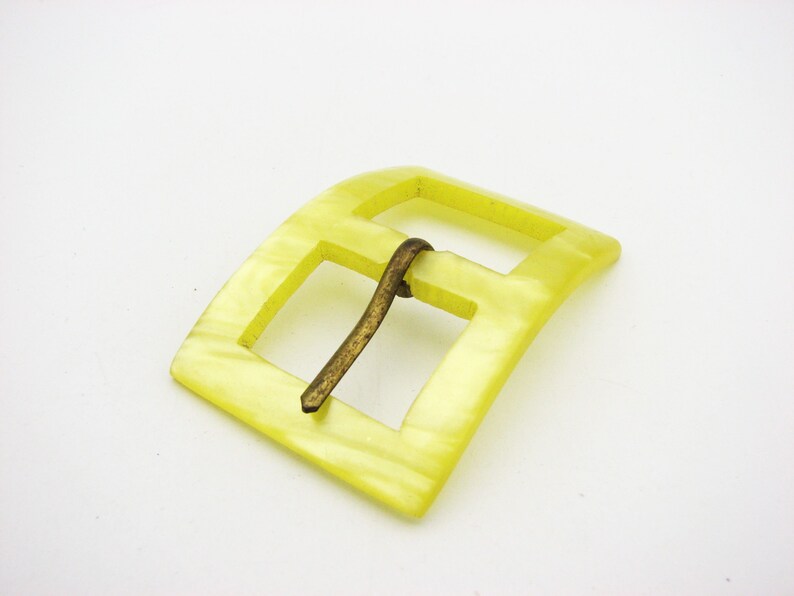 Light yellow buckle Vintage Belt Buckle from 1960s for 24 mm Etsy
