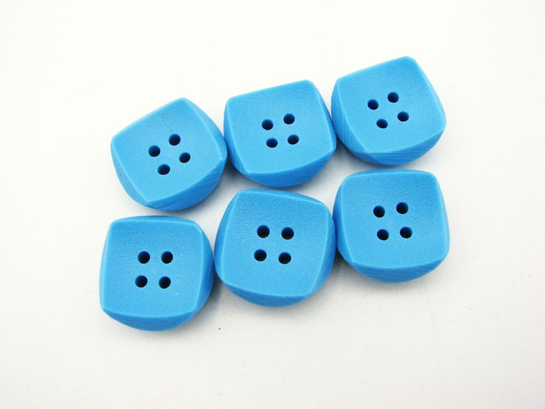 Vintage blue buttons in squared shape 22 mm and 28 mm 20 mm