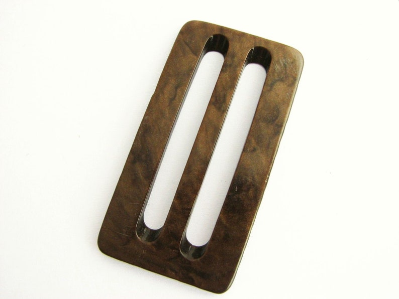 tall belt buckle for 42 mm 1 158 belts Vintage casein buckle in brown colour