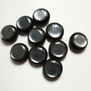 Grey ball buttons, glossy vintage buttons with shanks, 11 mm, 13 mm and 18 mm