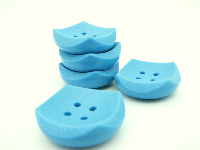 Vintage blue buttons in squared shape 22 mm and 28 mm 20 mm