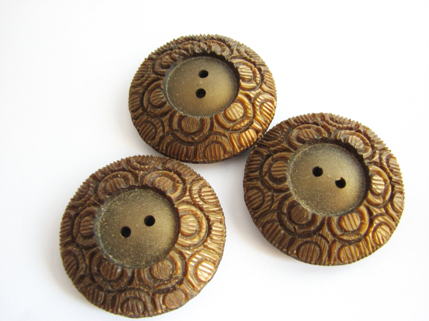 Vintage moonglow plastic buttons 3 Extra Large Buttons Gold Etsy