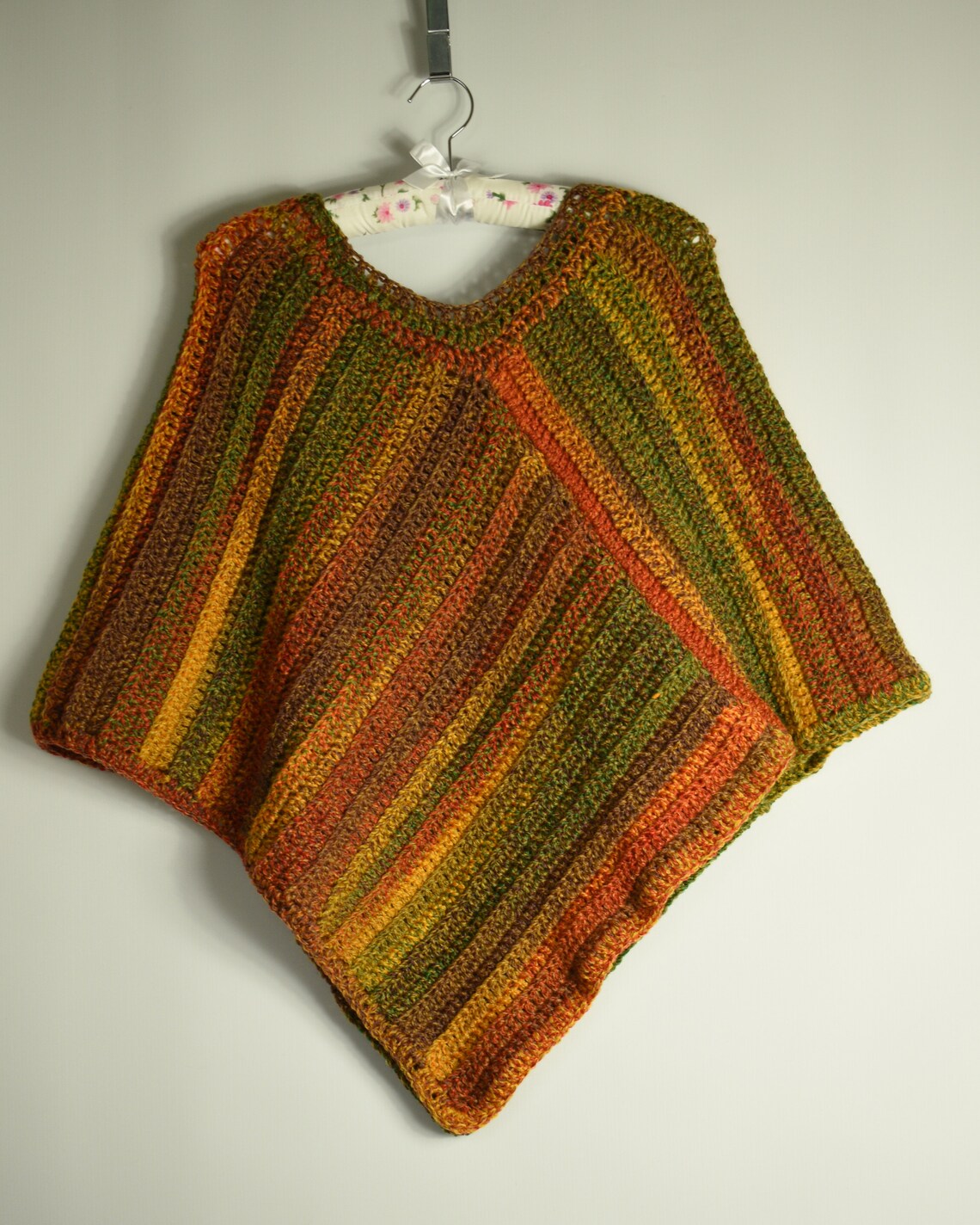 Women Poncho Yellow Crochet