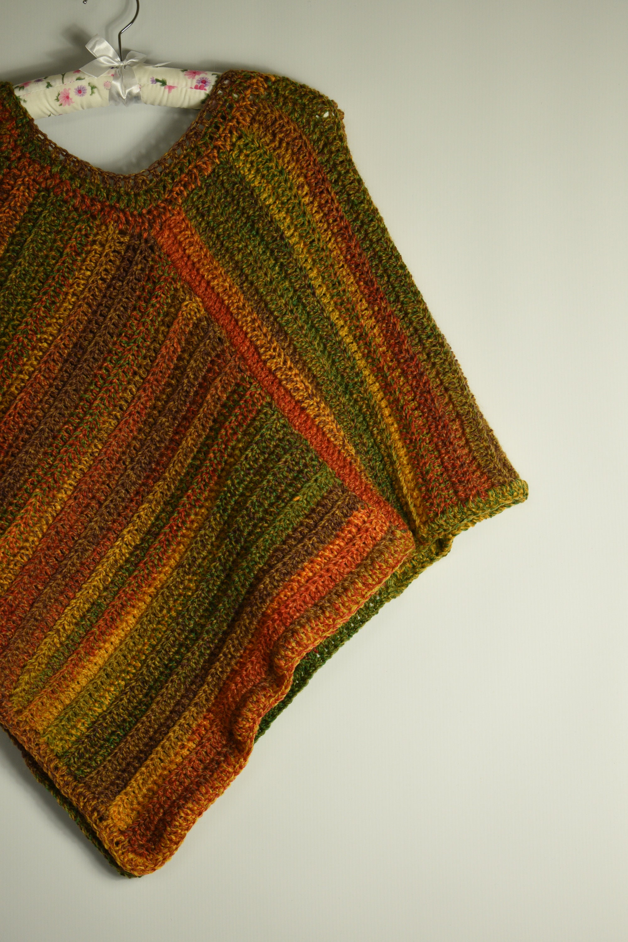 Women Poncho Yellow Crochet main image 1