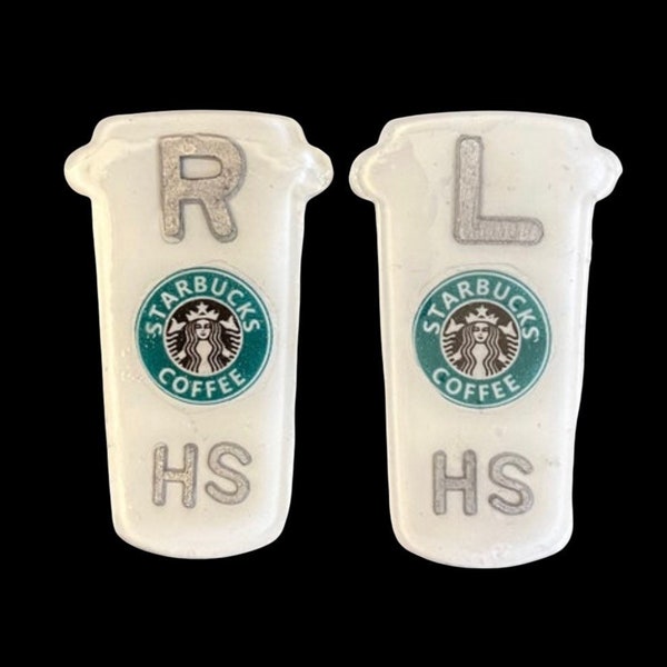 Starbucks coffee cup X-ray markers with initials