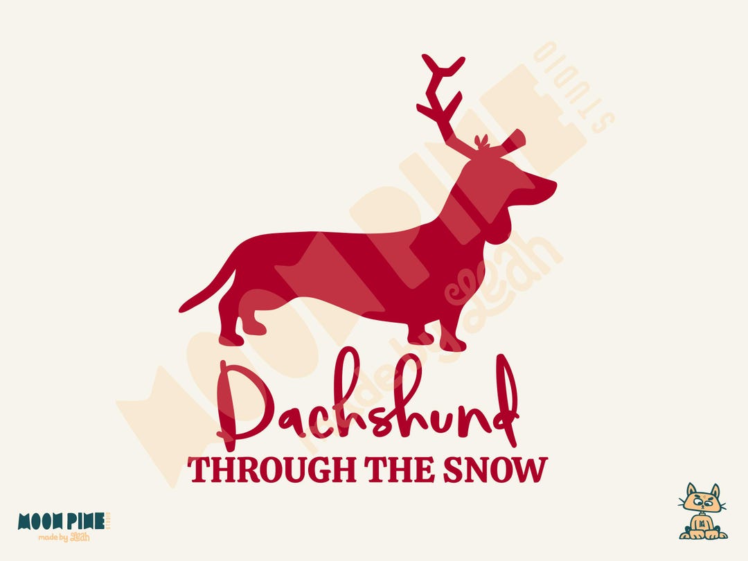 Dachshund Through the Snow SVG Cut File - Festive Holiday Design - Etsy