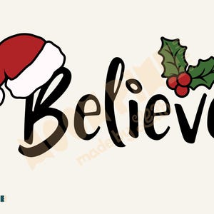 Believe in Christmas SVG Cut File - Festive Holiday Design