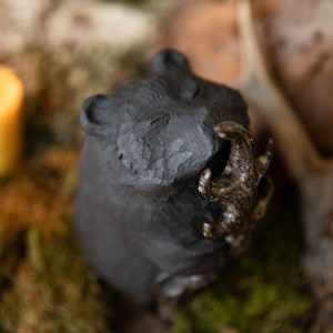 Forest Guardians. Bear ceramic candle holder image 3