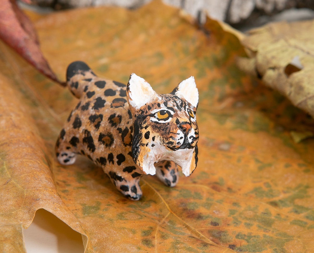 Lynx animal totem Polymer clay animal OOAK figurine Etsy