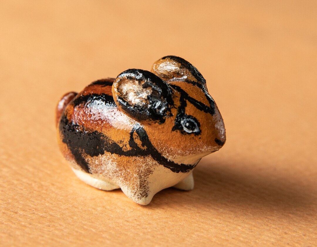 Sumatran Rabbit Totem. Polymer Clay Animal OOAK Figurine, Talisman