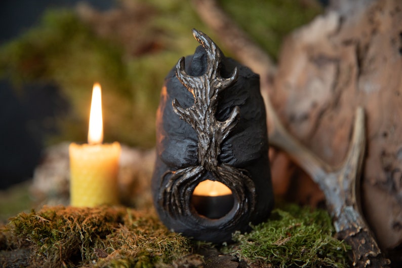 Forest Guardians. Bear ceramic candle holder image 1