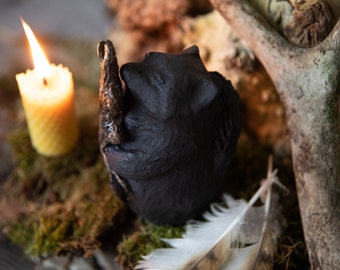 Forest Guardians. Marten ceramic candle holder