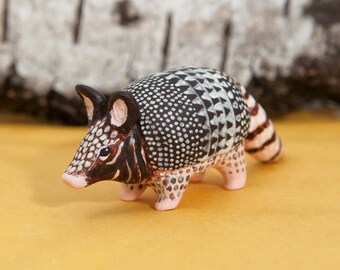 Armadillo totem. Polymer clay animal OOAK figurine, talisman, amulet. Native, folk, medicine.