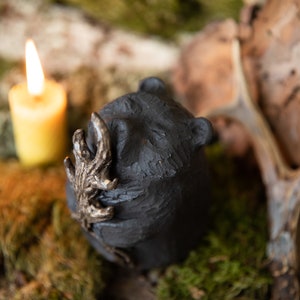 Forest Guardians. Bear ceramic candle holder image 2