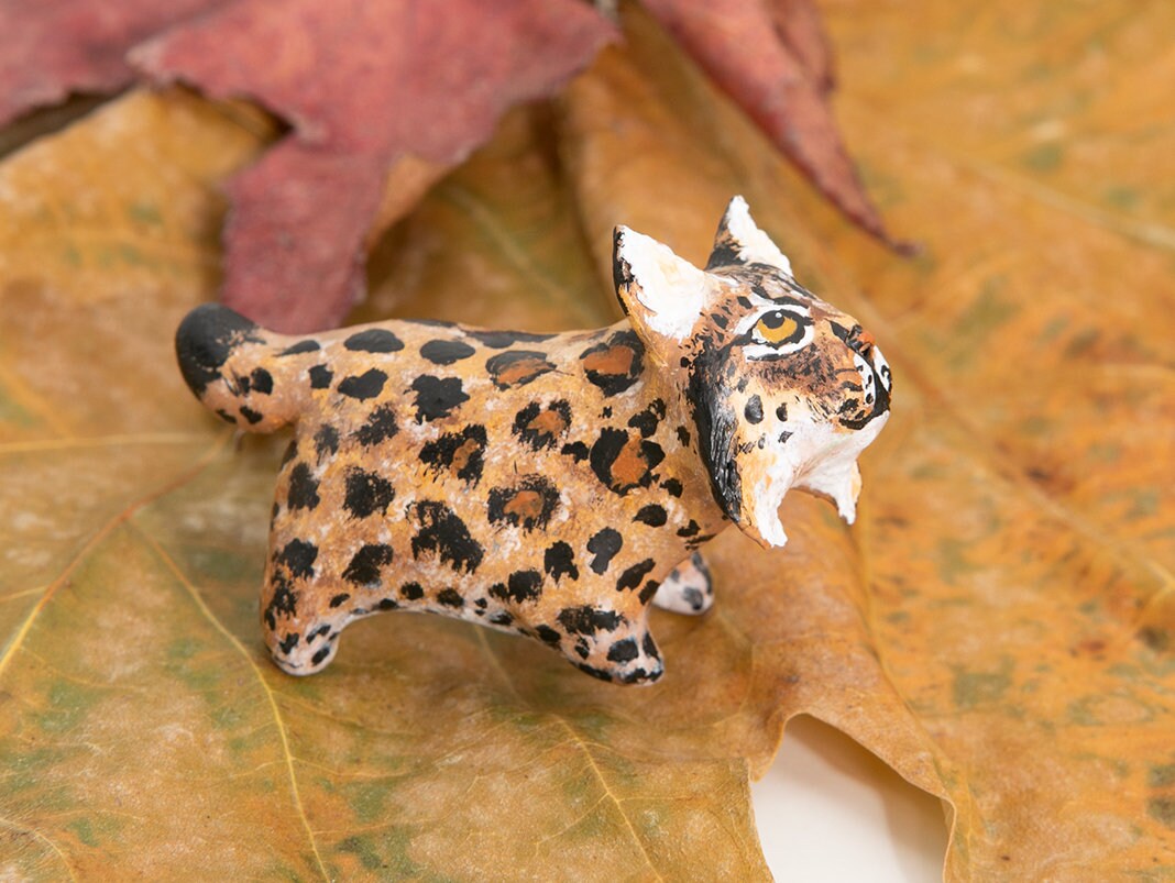 Lynx animal totem Polymer clay animal OOAK figurine Etsy