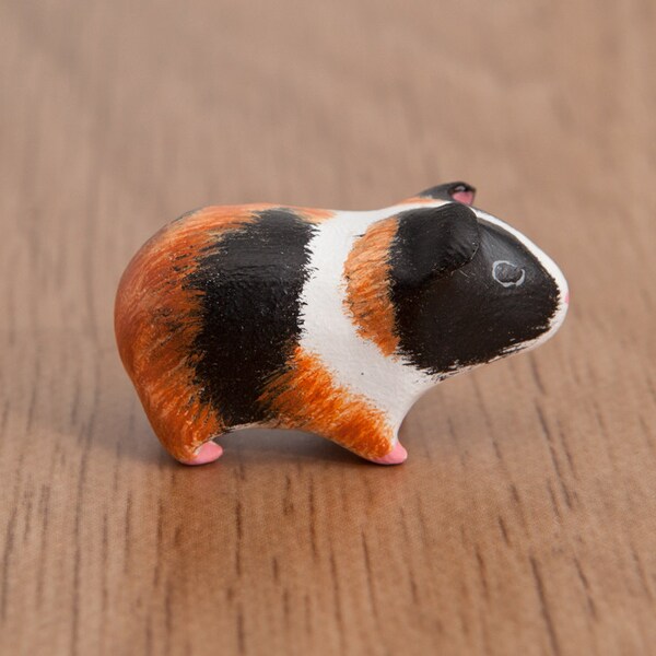 Guinea pig animal totem, Polymer clay animal OOAK figurine, talisman