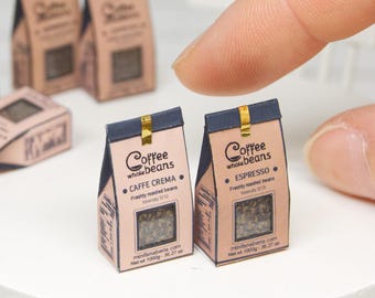 Coffee bag - miniature handmade collector's item (1:12 scale)