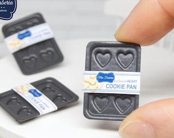 Cookie Pan - heart shaped tray- miniature handmade collector's item (1:12 scale)