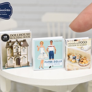 Miniaturbücher SET - Puppenhaus Basteln - Miniatur Puppenhaus 1:12 handgefertigt