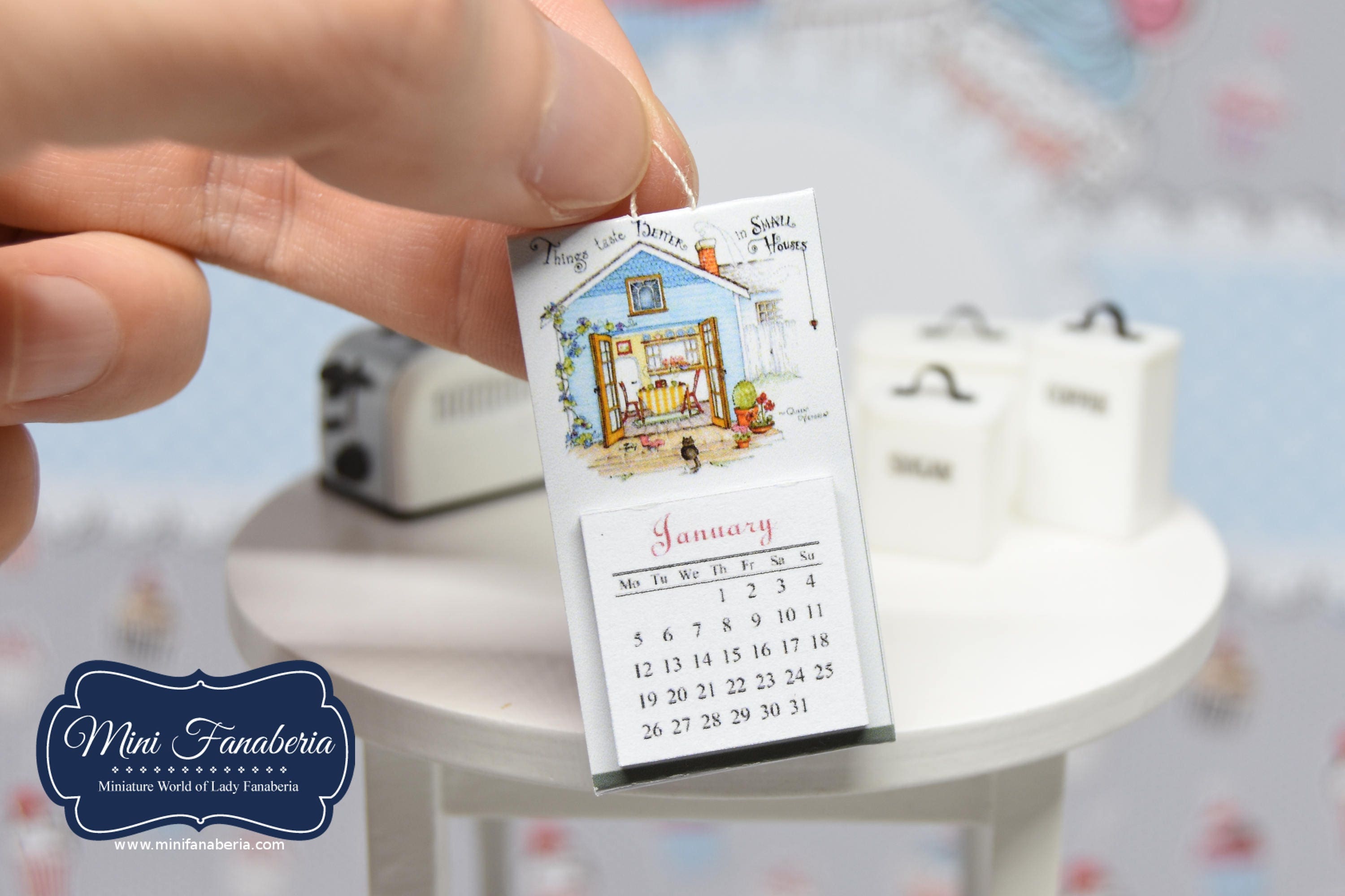 Hanging Calendar with tear off pages handmade Dollhouse 112 Etsy