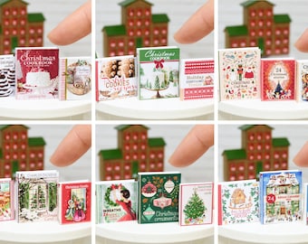 Christmas books Set (3pcs) - miniature handmade dollhouse 1:12 scale