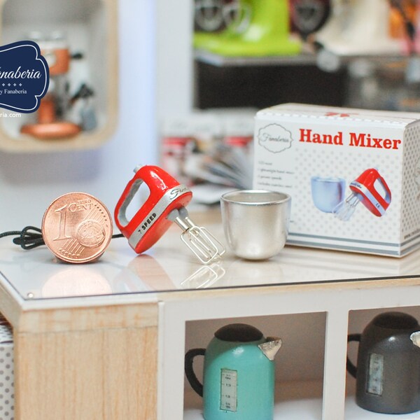Hand Mixer (Various Colors!) - miniature handmade dollhouse kitchen appliance1:12