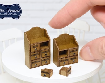Spice chest with drawers (1:12 scale)